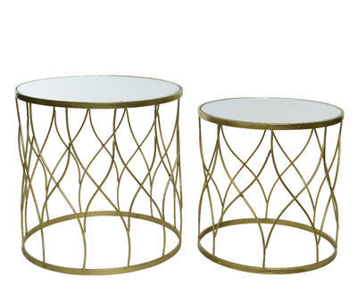 Dekorativní stolek, 42 cm, zlatý, KSD







