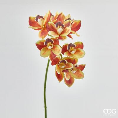 Květina ORCHIDEJ 70 cm - žluto/oranžová, EDG