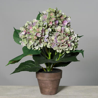 Květina v květináči HORTENZIE 38 cm - fialová/zelená, DPI