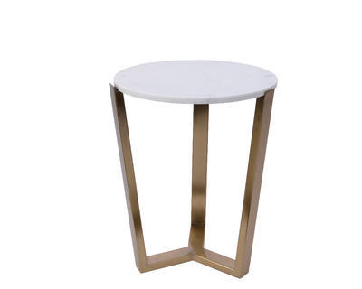 Dekorativní stolek, cca 42cm, bílo/zlatý, KSD