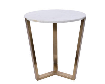 Dekorativní stolek, cca 46x52cm, bílo/zlatý, KSD
