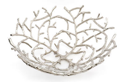 Dekorativní mísa LABYRINTH, 45 cm, stříbrná, SIL