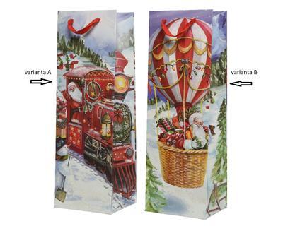 Vánoční dárková taška, 10x12x36 cm, 2 druhy, KSD