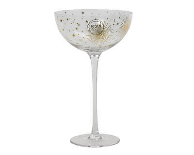 Sklenice na šampaňské se zlatou hvězdou, 19,3 cm, KSD