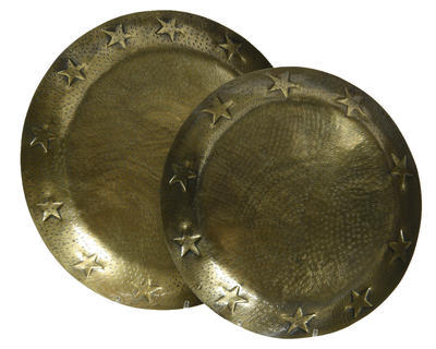 Set 2ks táců, embosované, antik, cca 43x4cm, cca 36x4cm, zlaté, Kaemingk