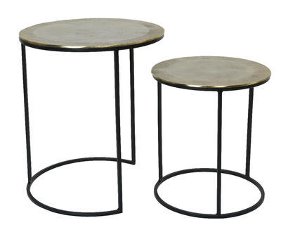 SET 2 ks dekorativních stolků, černo/zlaté, 58 cm a 45 cm, KSD


