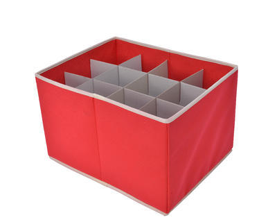 Box - skladovací s přihrádkami, 30x39,50x25,50cm, červený, Kaemingk