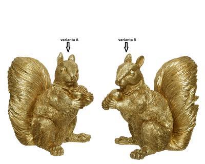 Dekorace VEVERKA, 21x14x20,5cm, zlatá, 2 druhy, Kaemingk