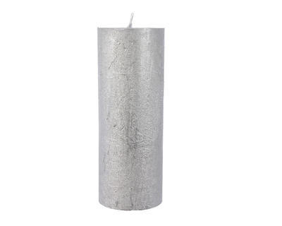 Svíčka metalická, 18cm, stříbrná, KSD