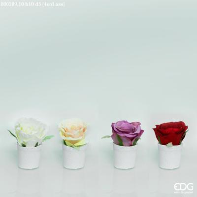 Vázička s růží COTTO ROSA 10 cm - různé, EDG