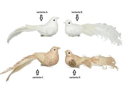 Pták na klipu, 16,35x5,5cm, 4 druhy, Kaemingk