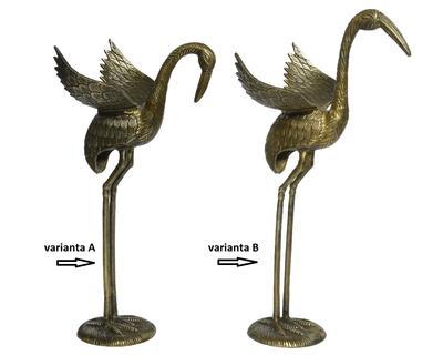 Dekorace Volavka, 2 druhy, 23 cm, antik/zlatá, KSD



