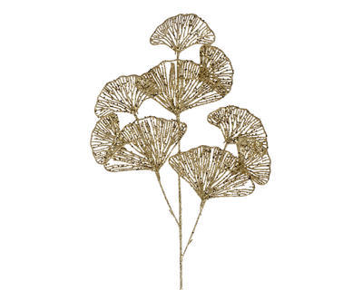 Dekorativní květina GINKGO, 70cm, zlatá, KSD