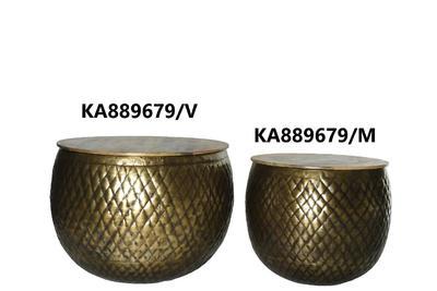 Dekorativní stolek, 55x39,50 cm, zlatý, antik, KSD - 1