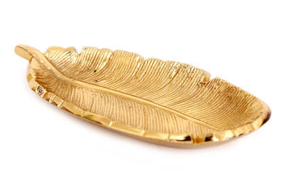 Dekorativní list, 12,5x6 cm, zlatý, SIL