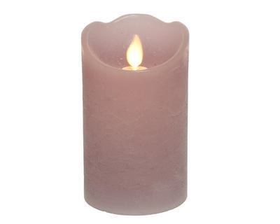 Povoskovaná svíčka na baterie, lila, 12,5cm, interiér, KSD