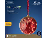 Micro LED dekorativní ozdoba, 20 cm, červená, KSD - 3/3